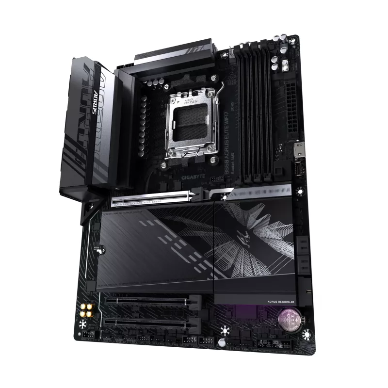Placa-mãe GIGABYTE B850 AORUS ELITE WIFI7 — AMD B850, socket AM5, ATX, DDR5, 4x DIMM, 256 GB, Wi‑Fi 7, 2,5 Gb LAN