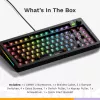 Teclado mecânico GLORIOUS GMMK 3 75% Barebones USB com fio RGB preto