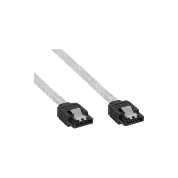 Cabo redondo InLine SATA 6Gb/s com bloqueios 0,5m