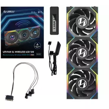 Ventoinha Lian Li UNI FAN SL Wireless LCD 120 Reverse Blade