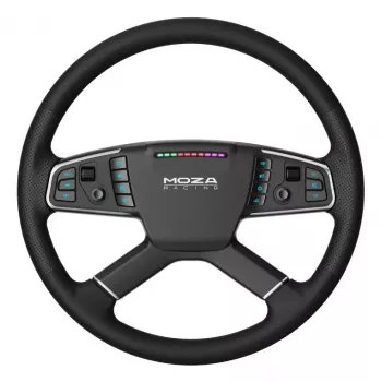 Moza Racing TSW volante, volante, PC, com fios e sem fios, preto, alumínio, pele sintética, polímero, cabo