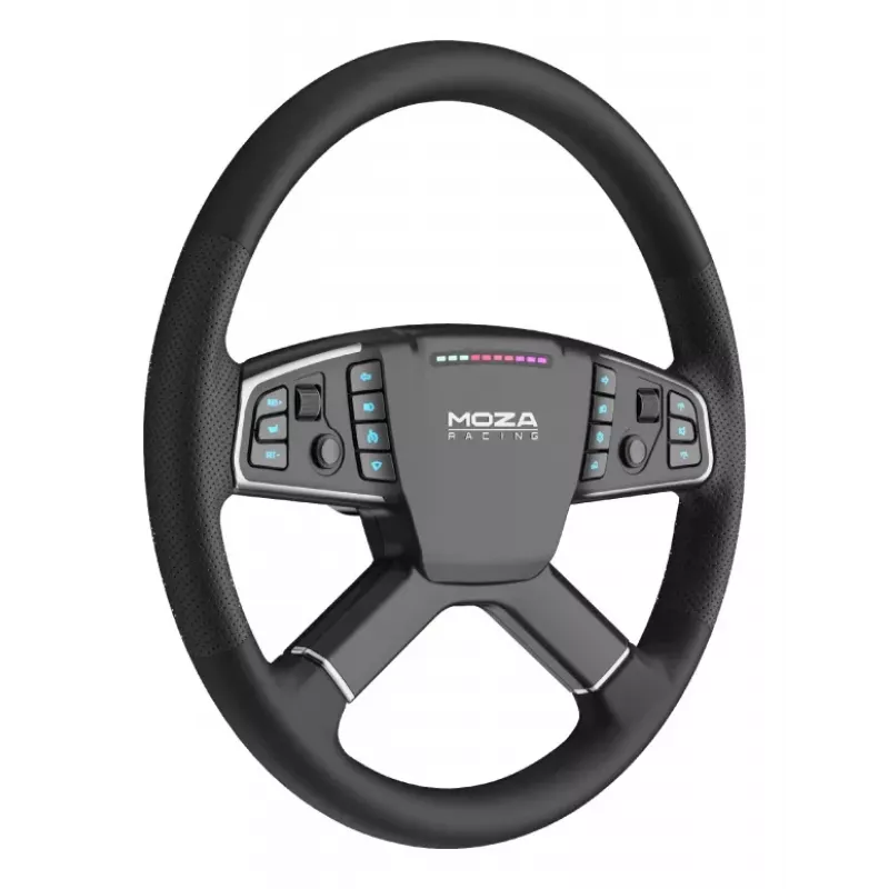 Moza Racing TSW volante, volante, PC, com fios e sem fios, preto, alumínio, pele sintética, polímero, cabo