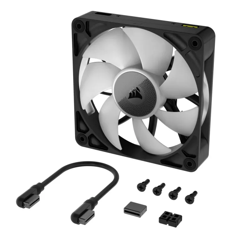 Ventoinha Corsair iCUE LINK RX140 RGB, 14 cm, preto, 300–1700 rpm, rolamento magnético
