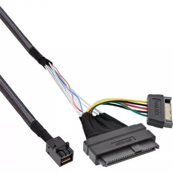 Cabo de ligação InLine U.2, SSD com U.2 (SFF-8639) para SFF-8643 + alimentação, 0,5 m