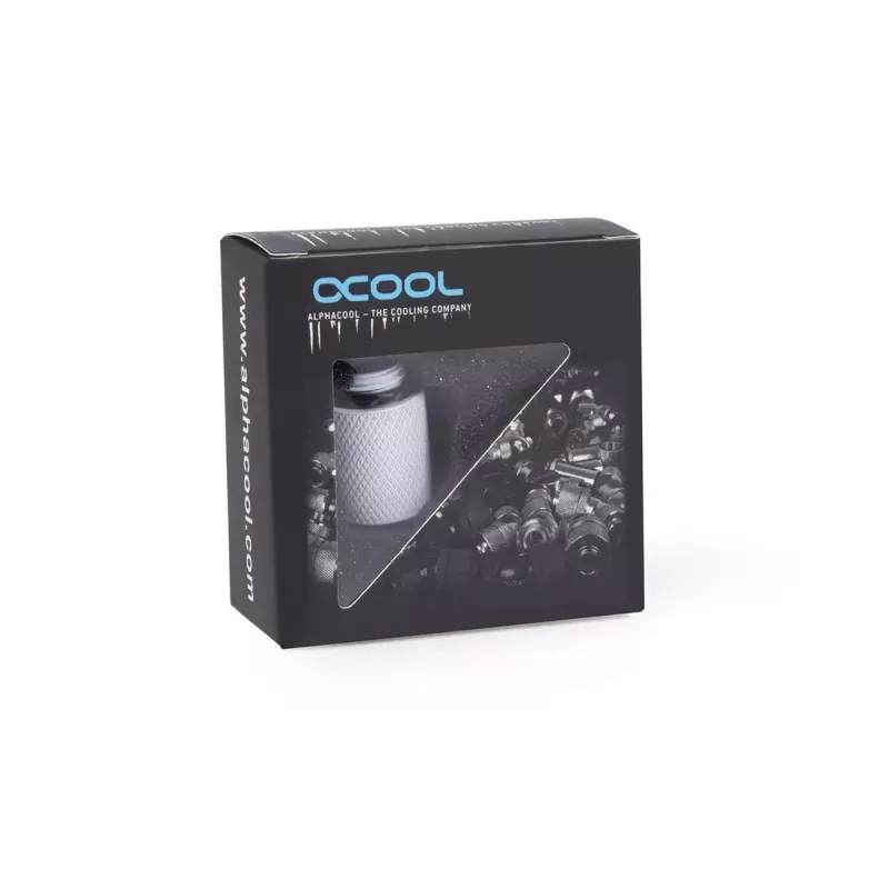 Conector de tubo Alphacool 17568 branco rosca de 1/4 polegadas 20 mm de profundidade