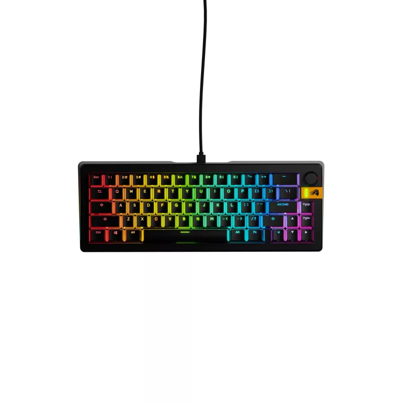 Glorious Gaming GMMK 3 HE 65% Prebuilt Wired preto - US, com fios, USB, mecânico, QWERTY, RGB LED, preto