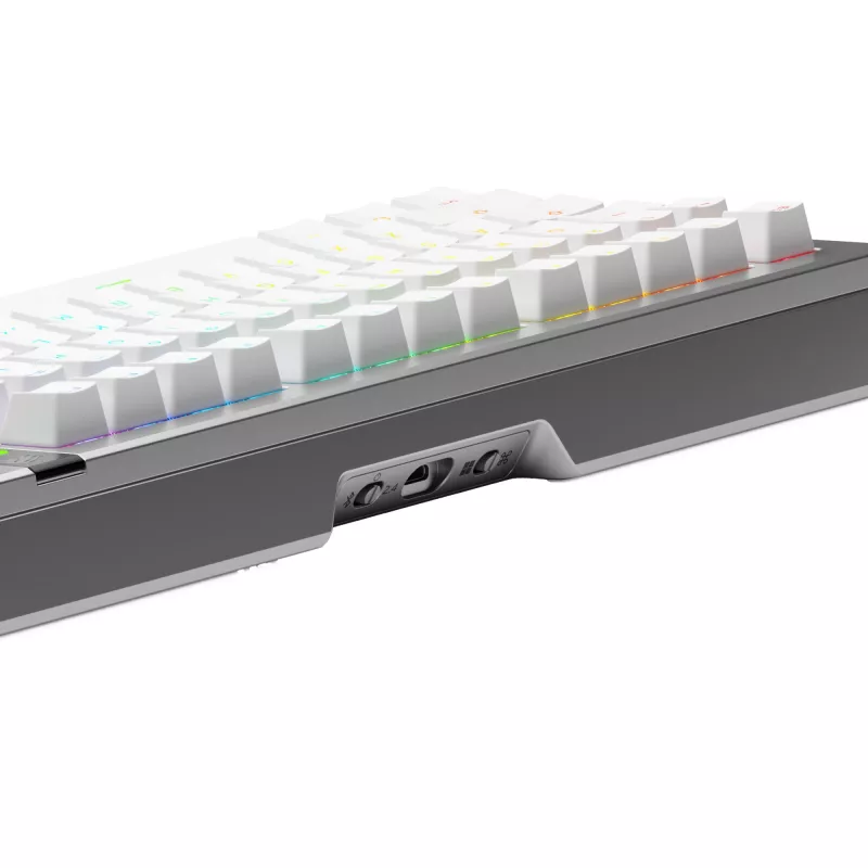 Glorious GMMK 3 Pro 75 % teclado gaming sem fios, Pre-Built, switches Fox, US ANSI, prateado