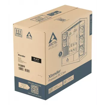 Caixa de PC ARCTIC Xtender VG (preto) Premium E-ATX com montagem vertical de GPU
