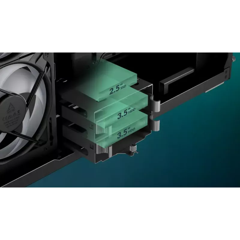Caixa de PC ARCTIC Xtender VG (preto) Premium E-ATX com montagem vertical de GPU