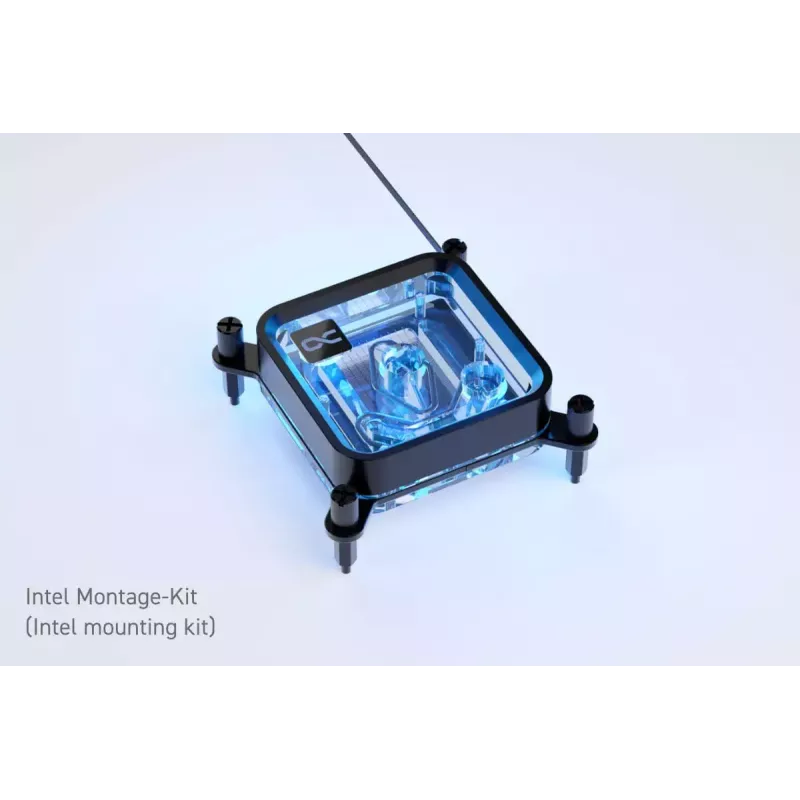 Water block Alphacool Core 1 LT Aurora Acrílico Cobre Níquel Preto Transparente
