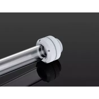 Fitting BitsPower BP-DWEML em latão para refrigeração líquida, acabamento branco, rosca de 1/4 de polegada