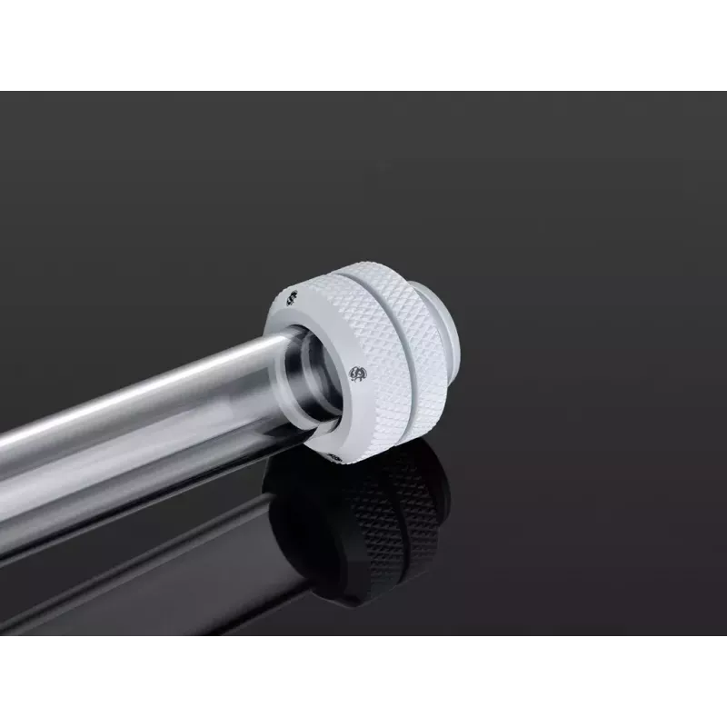 Fitting BitsPower BP-DWEML em latão para refrigeração líquida, acabamento branco, rosca de 1/4 de polegada