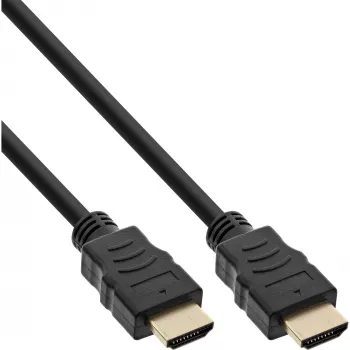 Cabo HDMI High Speed com Ethernet InLine, M/M, preto, contactos dourados, 5 m