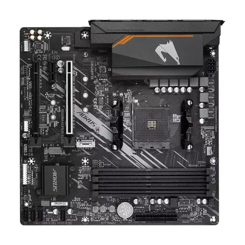 Placa-mãe GIGABYTE B550M AORUS ELITE micro ATX, AMD B550, Socket AM4, 4x DIMM DDR4, 128GB, 2x M.2, 4x SATA III