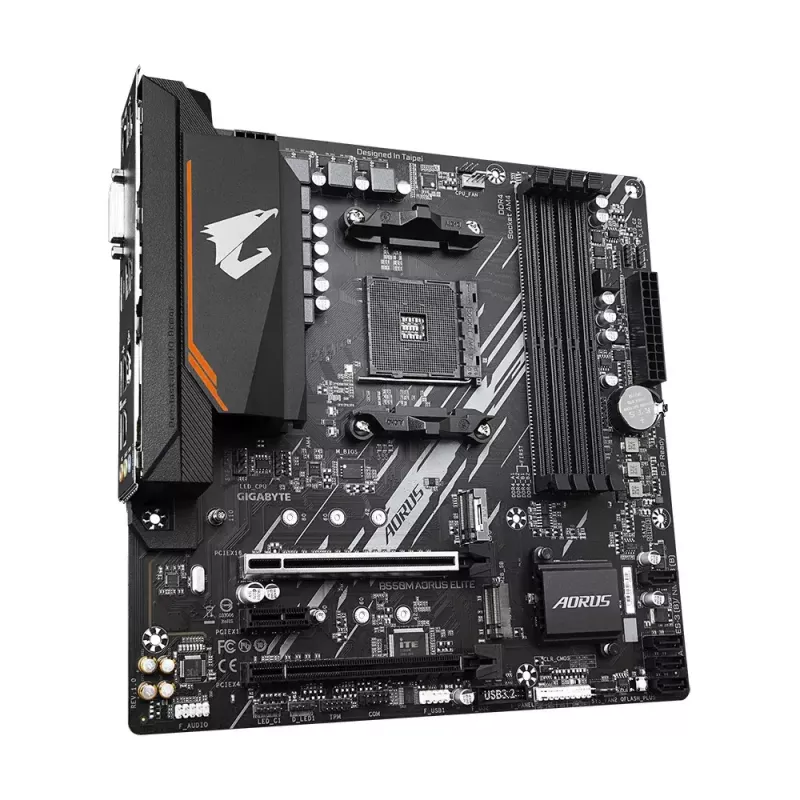 Placa-mãe GIGABYTE B550M AORUS ELITE micro ATX, AMD B550, Socket AM4, 4x DIMM DDR4, 128GB, 2x M.2, 4x SATA III