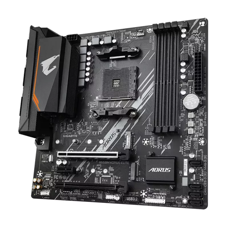 Placa-mãe GIGABYTE B550M AORUS ELITE micro ATX, AMD B550, Socket AM4, 4x DIMM DDR4, 128GB, 2x M.2, 4x SATA III