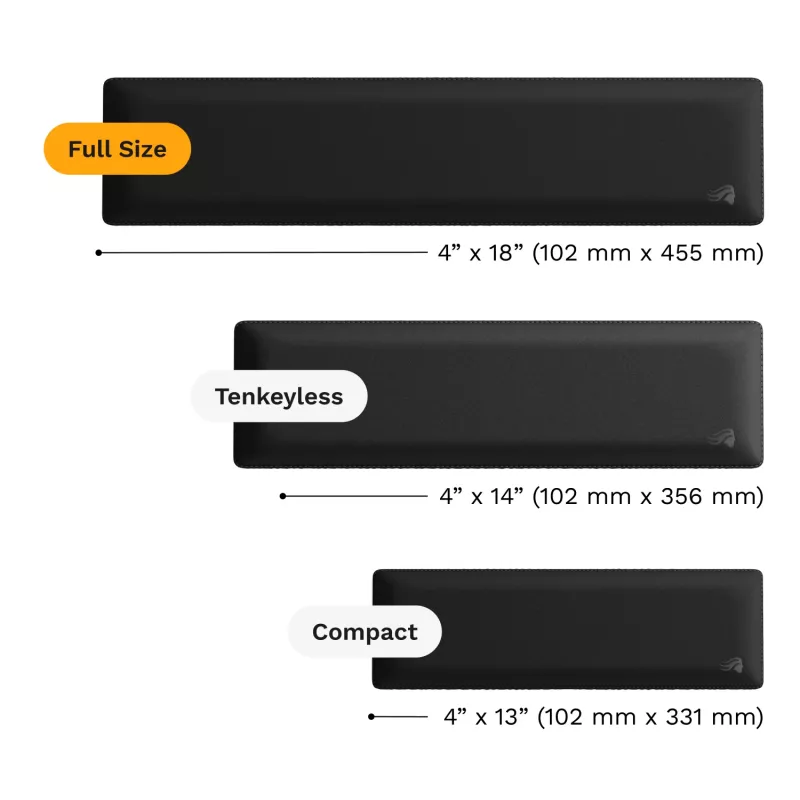 Repousa-pulsos GLORIOUS tecido 100 mm preto para teclados — GLO-KB-ACC-WR-CLTH-100-BLK