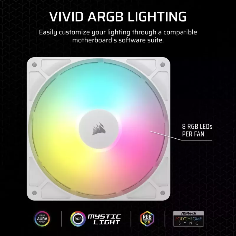Corsair RS140 ARGB Dual Pack ventoinhas de caixa, 140 mm, brancas, CO-9050187-WW