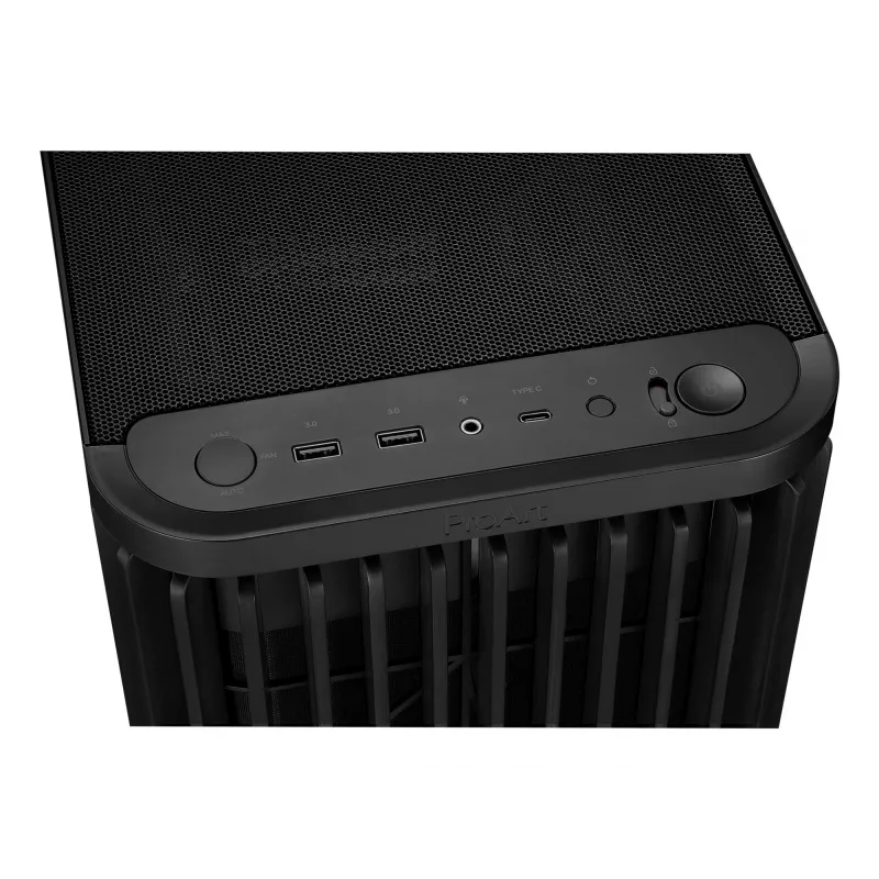 ASUS ProArt PA401 Wood Edition TG PWM 90DC00M0-B39000 caixa de PC, Midi Tower, ATX, vidro temperado, 2x USB 3.2, preta