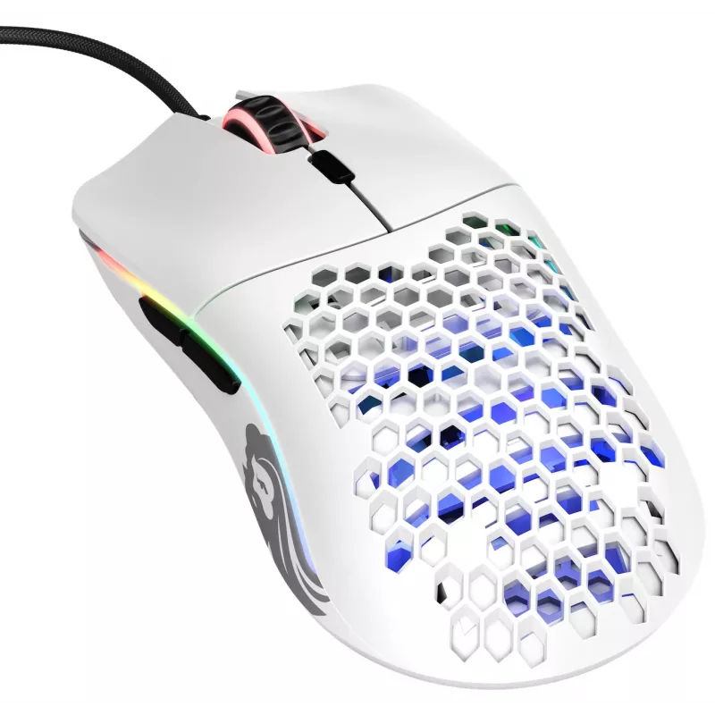 Rato Glorious Gaming Glorious Model O- Regular (branco), destro, ótico, USB Type-A, 3200 DPI, branco