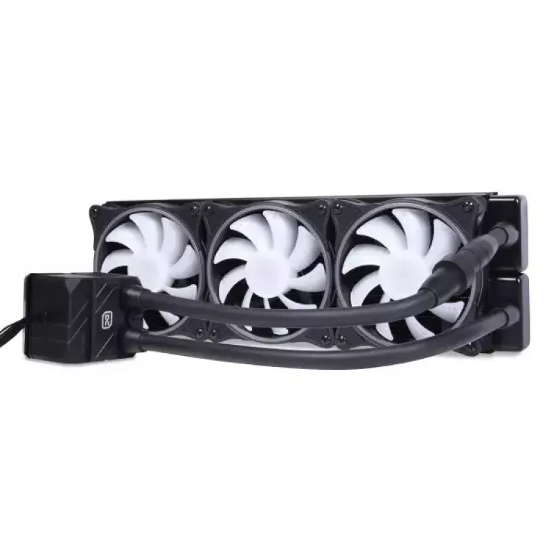 Refrigerador líquido all-in-one Alphacool 13074 — ventoinha de 120 mm, 3 ventoinhas, 2500 rpm, tubos de 40 cm, radiador de cobre, Multi-LED, preto