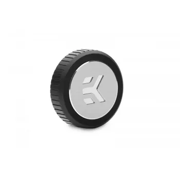 Tampão EK-Quantum Torque — latão, preto/prateado, Ø 23 mm, altura 5,5 mm