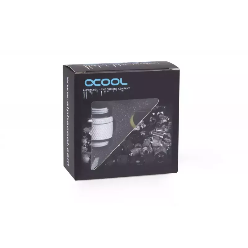 Alphacool Eiszapfen 17489 adaptador de bico duplo rotativo G1/4 macho para G1/4 macho, latão, 22 mm, branco