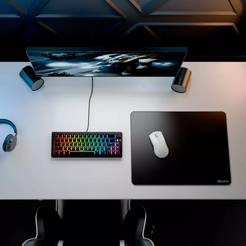 Tapete de rato Glorious Gaming Glorious Mouse Pad 2 XL - costurado - preto, preto, monocromático, tecido, borracha, base antiderrapante, tapete de rato gaming