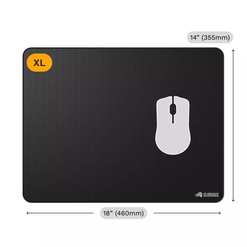 Tapete de rato Glorious Gaming Glorious Mouse Pad 2 XL - costurado - preto, preto, monocromático, tecido, borracha, base antiderrapante, tapete de rato gaming