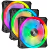Kit de duas ventoinhas CORSAIR iCUE QL140 RGB 140mm PWM com Lighting Node Core