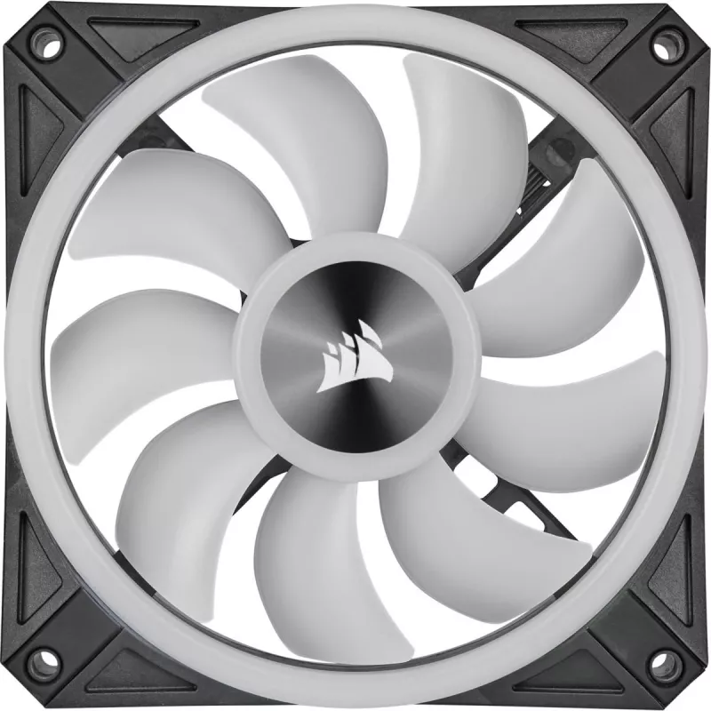 Kit de duas ventoinhas CORSAIR iCUE QL140 RGB 140mm PWM com Lighting Node Core