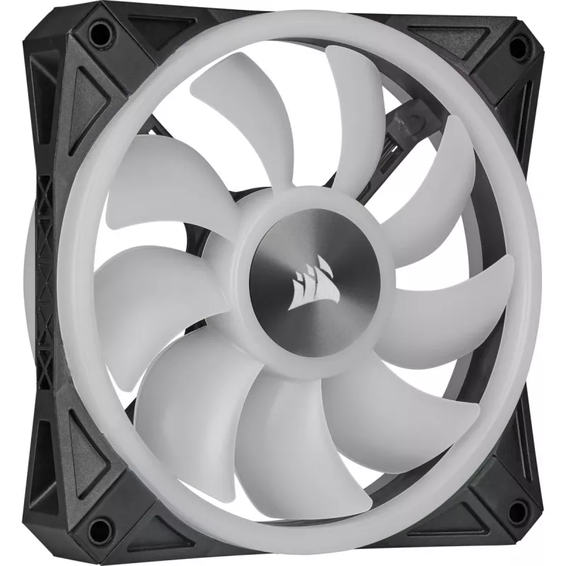 Kit de duas ventoinhas CORSAIR iCUE QL140 RGB 140mm PWM com Lighting Node Core