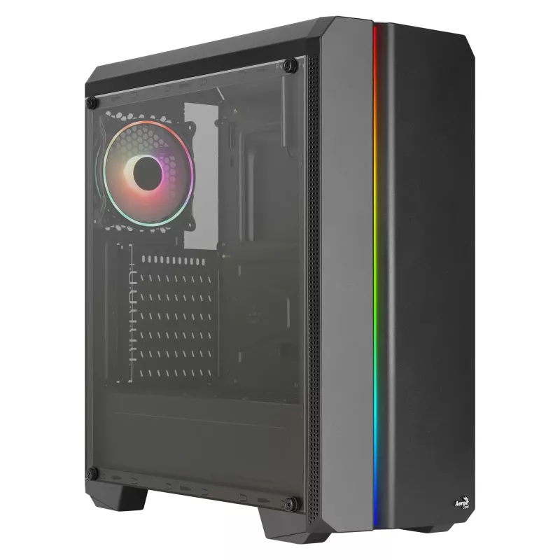 Caixa PC ATX Aerocool GENESISV2BK, painel frontal LED ventoinha ARGB 12 cm, preto