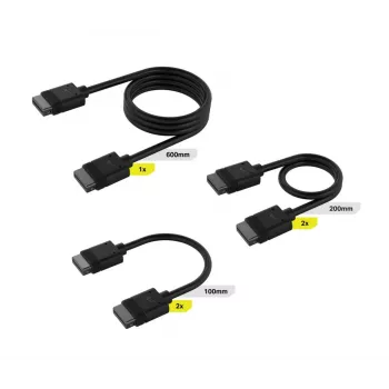 Conjunto de cabos CORSAIR iCUE Link com conectores retos