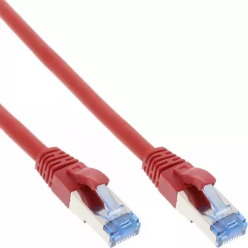 Cabo de rede InLine S/FTP PiMF Cat.6A sem halogéneos 500MHz vermelho 5m