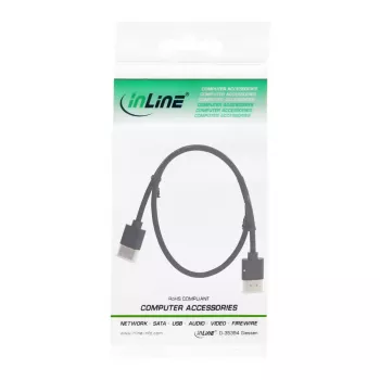 Cabo HDMI High Speed com Ethernet InLine, AM/AM, extraplano, preto/dourado, 1,8 m