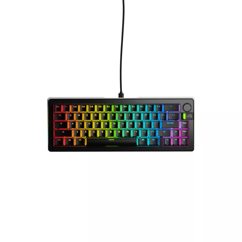Teclado mecânico GLORIOUS GMMK 3 PRO 65% Prebuilt, com fio USB, QWERTY, RGB, Preto