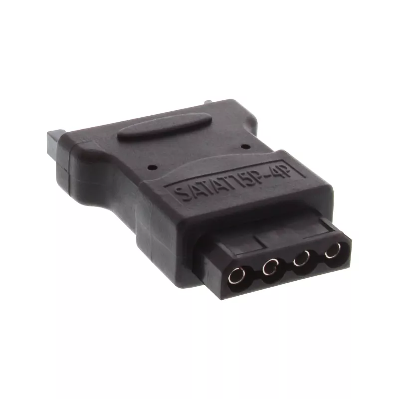 Adaptador de alimentação SATA InLine 1 Molex 4 Pin macho / 15 Pin SATA fêmea