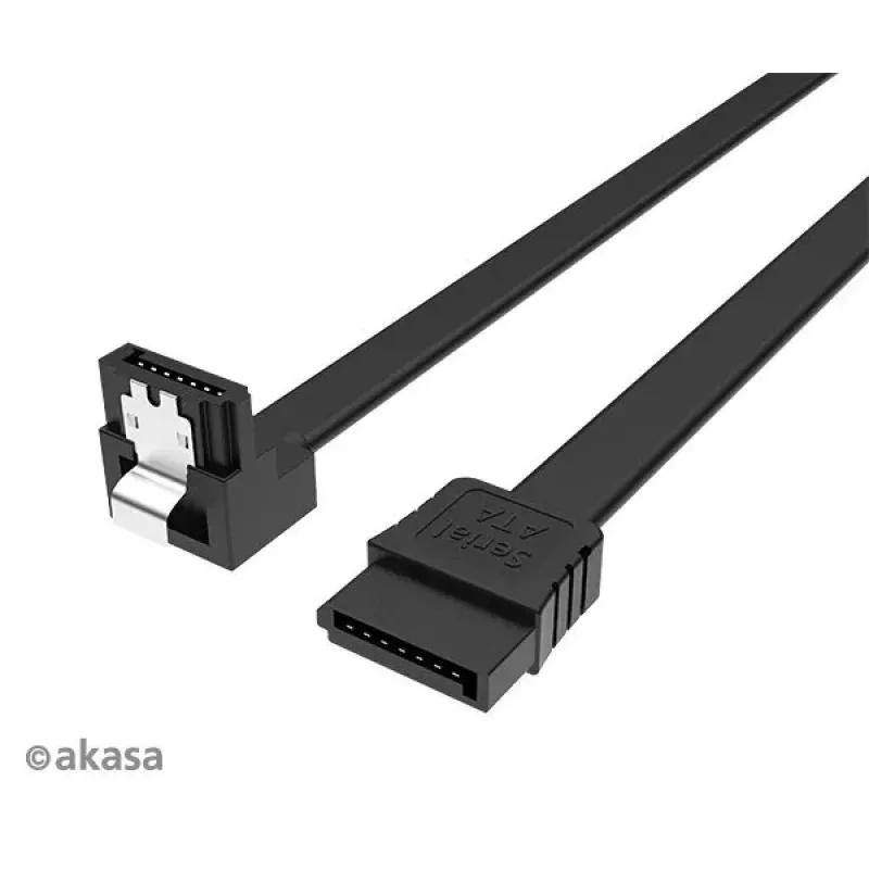 Cabo de dados SATA interno Akasa Proslim conector de 90°, 100 cm