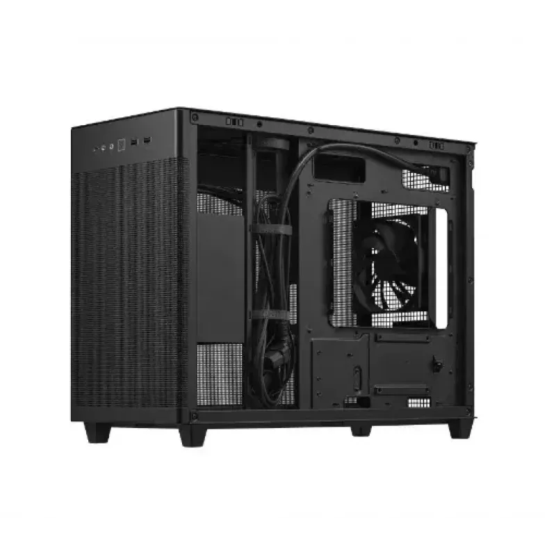 Caixa de PC ASUS Prime AP201 MicroATX Mini Tower preta — suporta microATX, GPU máx. 338 mm, altura do dissipador da CPU 170 mm, 3x baías de 3,5 polegadas, USB-A 2x, USB-C 1x