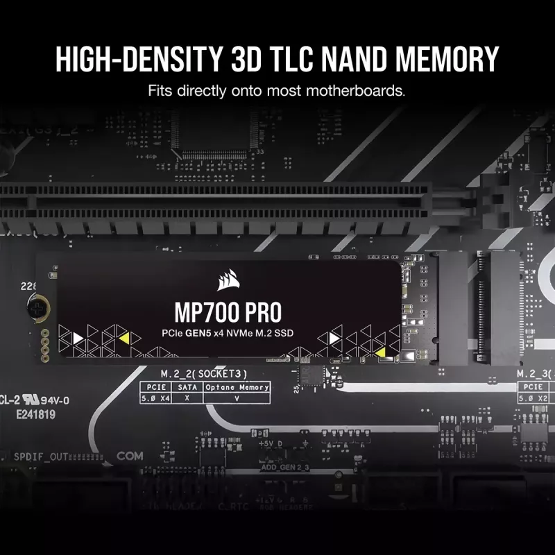 SSD Corsair MP700 PRO M.2 4 TB PCIe 5.0 NVMe 12400 MB/s leitura 11800 MB/s escrita