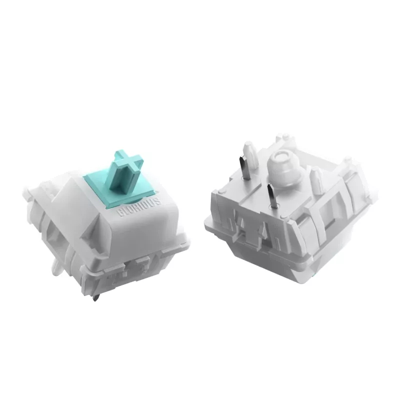 Interruptores de teclado GLORIOUS Lynx Linear Mechanical Switches — 36 unid., policarbonato, ciano translúcido