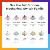 Interruptores de teclado GLORIOUS Lynx Linear Mechanical Switches — 36 unid., policarbonato, ciano translúcido