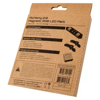 Conjunto de iluminação para caixa de computador BITFENIX Alchemy 2.0, caixa universal, 12 V, 5,04 W, 2 unid., 10 mm x 0,5 m, preto/branco