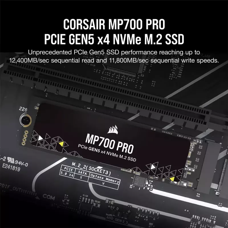 Disco SSD 2 TB CORSAIR M.2 PCI-E NVMe Gen5 MP700 PRO retail