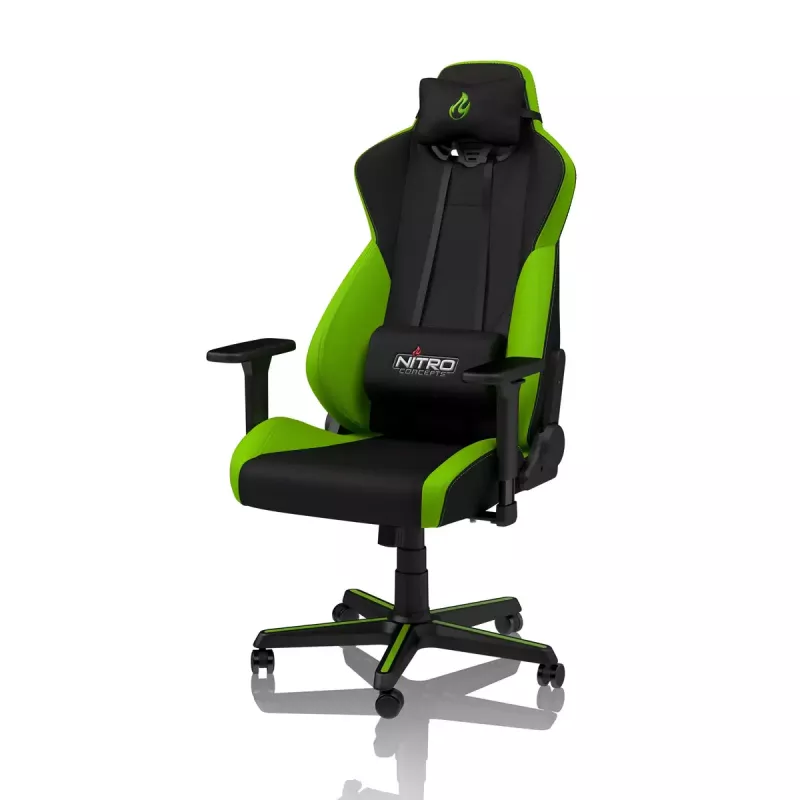 Nitro Concepts S300 NC-S300-BG cadeira gaming, assento e encosto estofados e acolchoados, Atomic Green