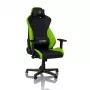 Cadeira gaming Nitro Concepts S300 — assento em tecido, altura ajustável 128–140 cm, largura do encosto 56 cm, preto/verde