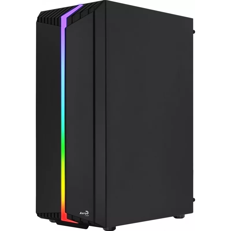 Aerocool Bionic V2 (PGS Bionic-G-BK-v2) caixa de PC Midi Tower, ATX, RGB, vidro temperado, preta