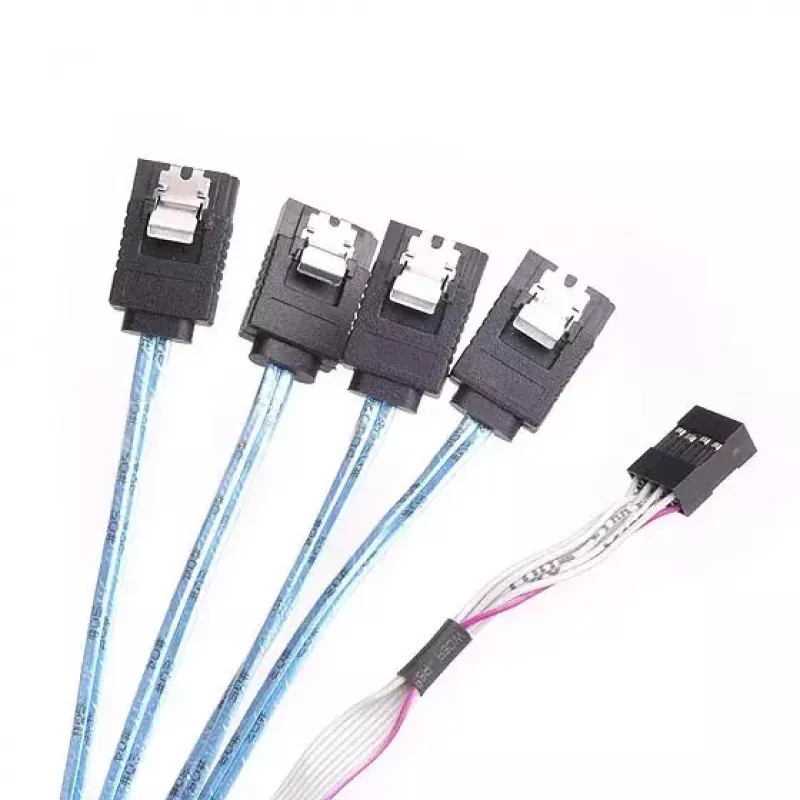 SilverStone SST-CPS05 cabo Mini-SAS HD (SFF-8643) para SATA de 7 pinos com sideband, 4 vias, SAS 12 Gbit/s, 0,5 m, preto