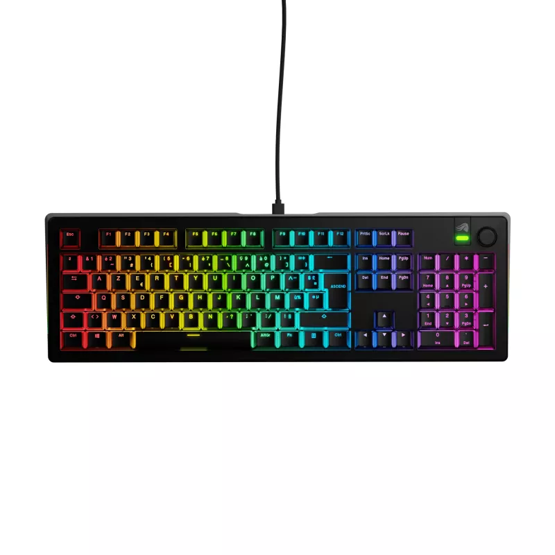 Glorious GMMK 3 100% Prebuilt teclado gaming com fio, switches Fox, USB, US ANSI QWERTY, preto